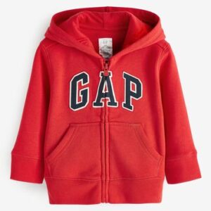 Red gap zip up hoodie